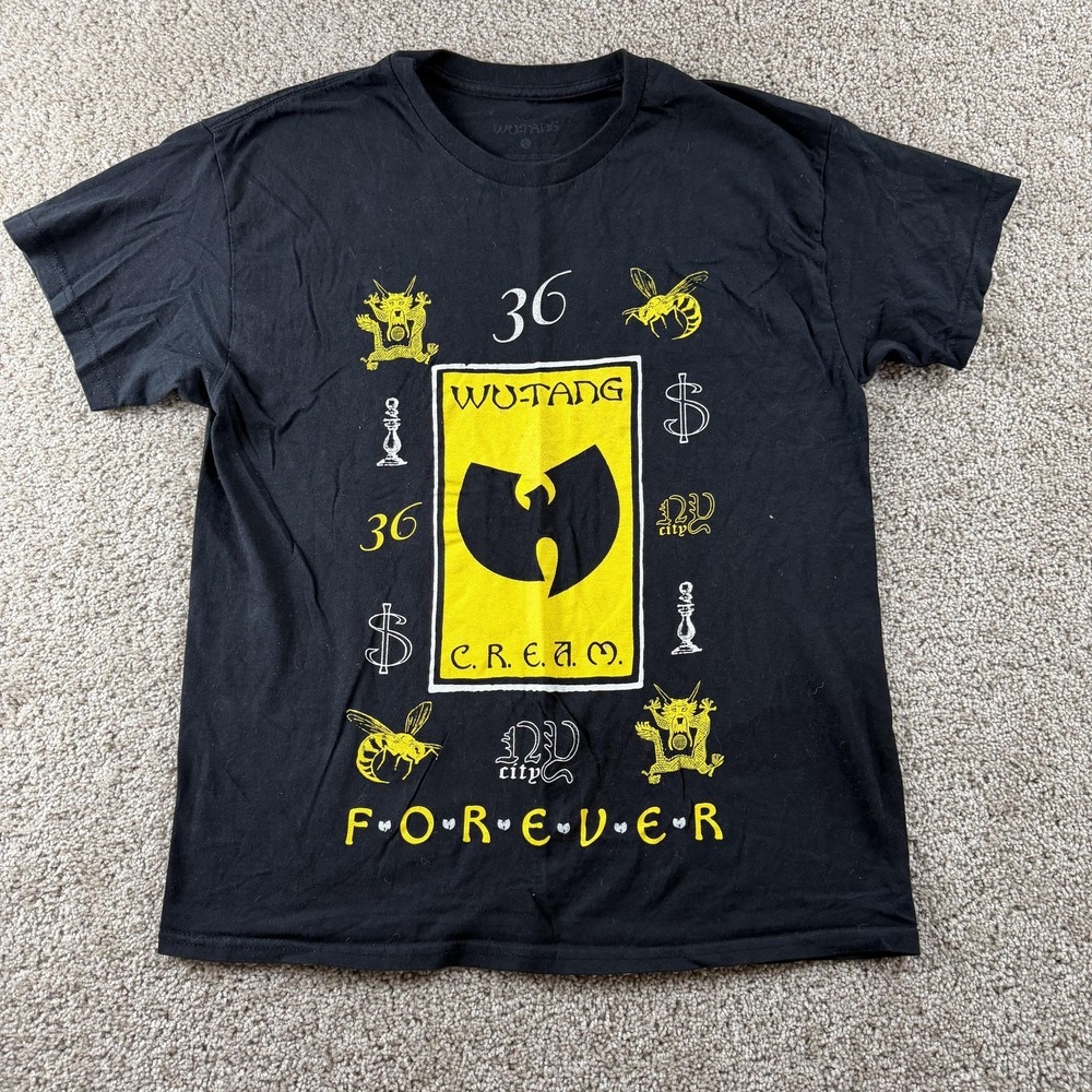 Wu-Tang CREAM Forever 36 Shirt Mens Large Black Rap Hip Hop Tee T-Shirt